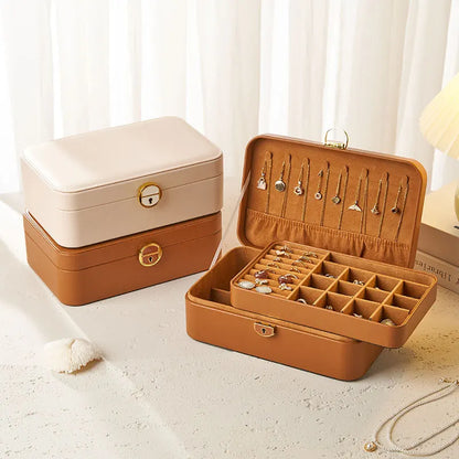 # PU Leather Big Jewelry Box  With Lock