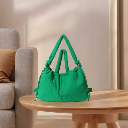 Nylon Solid Backpack Large Capacity Puffy Purse