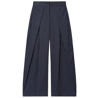 Striped Pleated Pants Baggy Wide Leg High Waist Pants