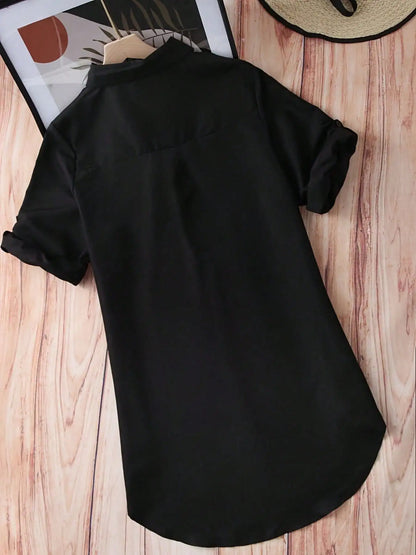 Casual Loose fitting Linen Long Shirts Women Plus Size Tops