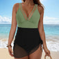 Women 1 Piece Swim Dress Waist Shaping Swimsuits Slimming Mesh Sheer Wraps