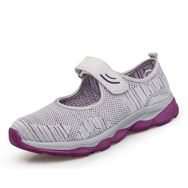 Summer Women Casual Flats Fabric Hoop & Loop Soft Comfy