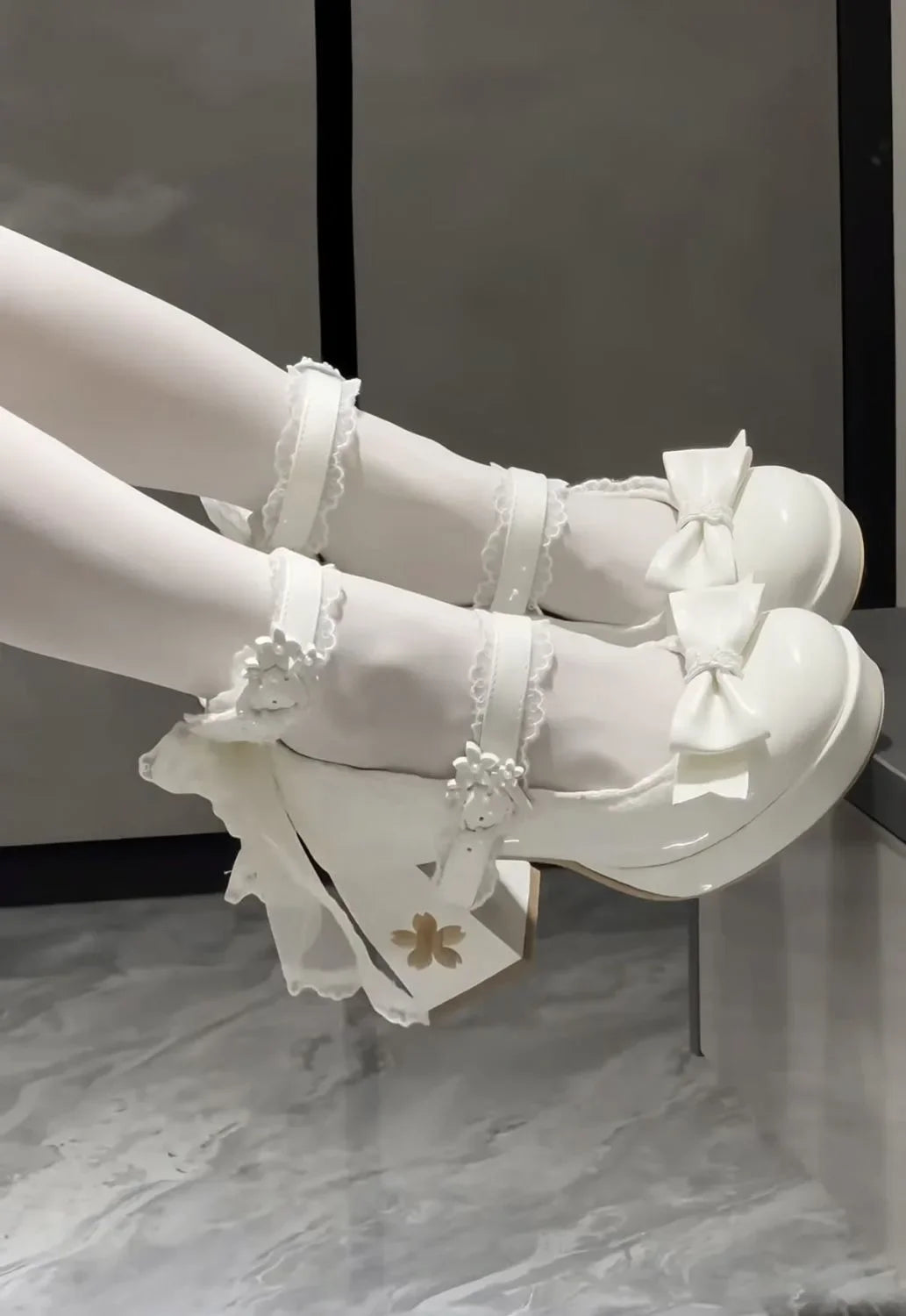 Lovely Girls Lolita Butterfly Knot High Heels Platform