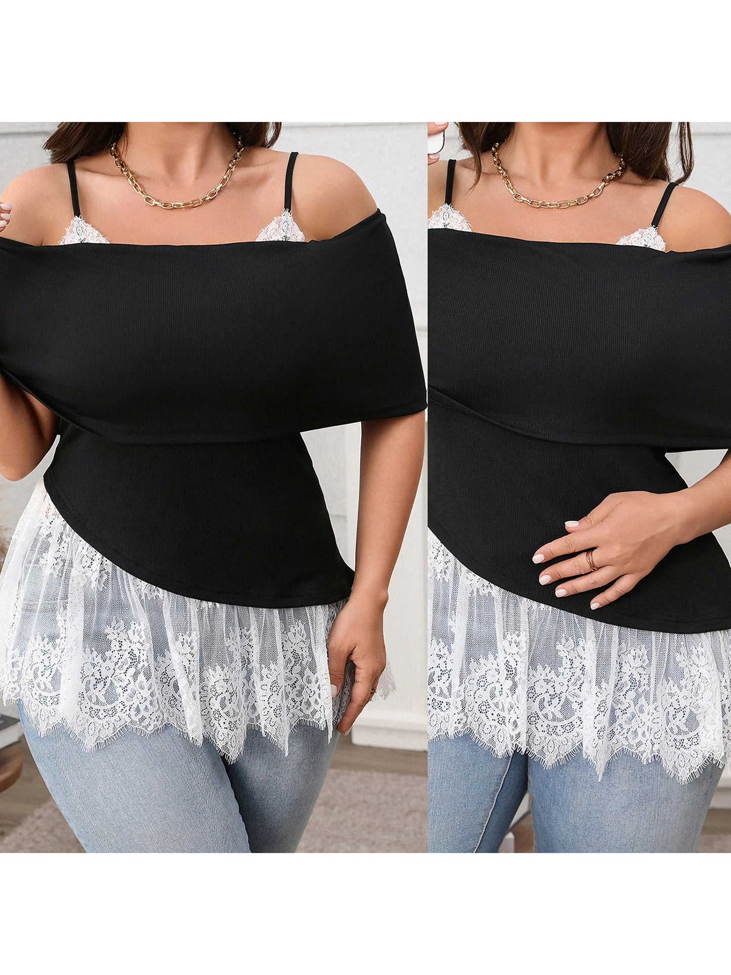 Women Plus Size T-Shirt V-Neck Short Sleeve Blouse Loose Fit Casual Top