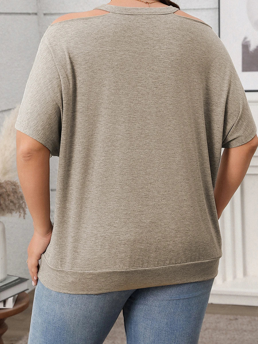 Women s T-shirt Off-Shoulder Short Sleeve Casual Daily Wear
