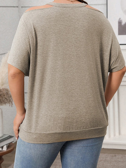 Women s T-shirt Off-Shoulder Short Sleeve Casual Daily Wear