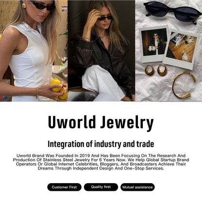 world Classic Trendy 18K Gold Color Plated Elliptical White Zircon Bracelets Waterproof Stainless-Steel Jewelry