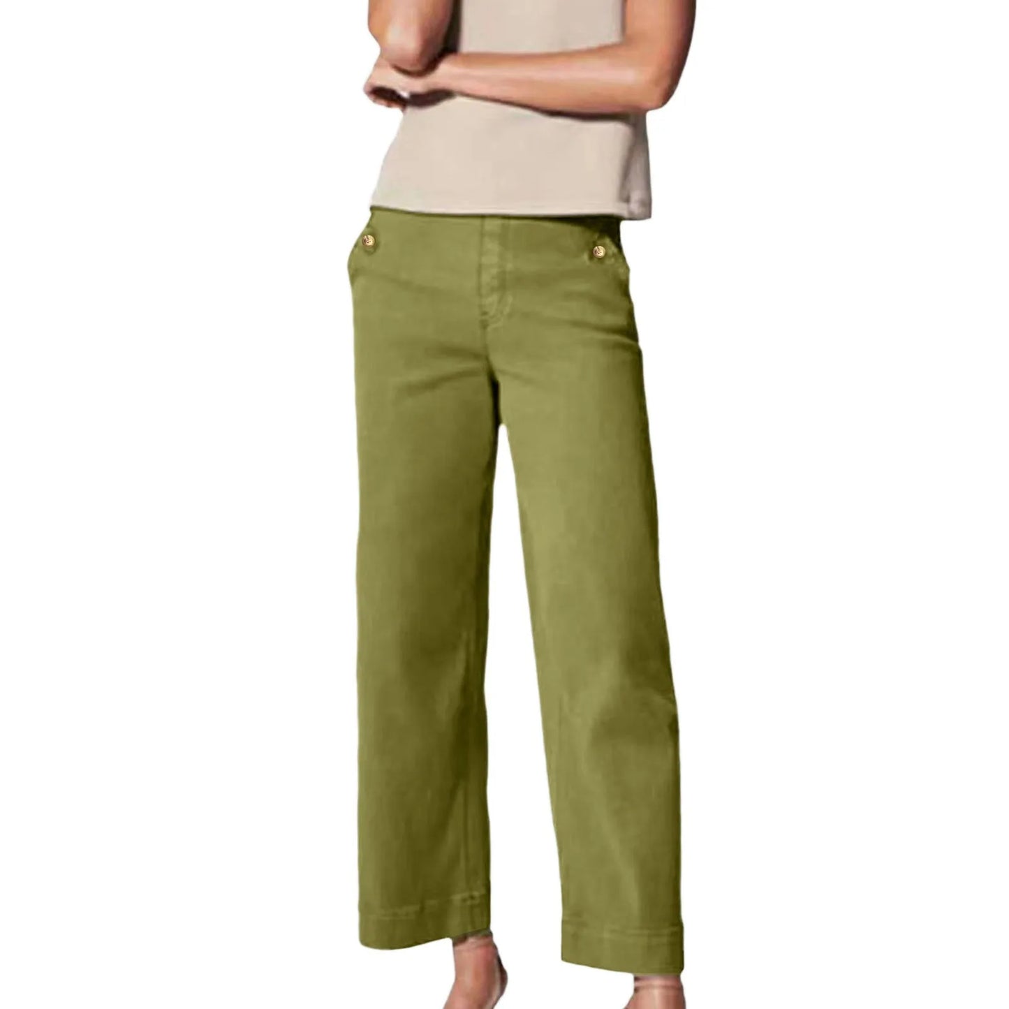 Summer Autumn Cotton Women's Pants Drawstring Elastic Waist Casual