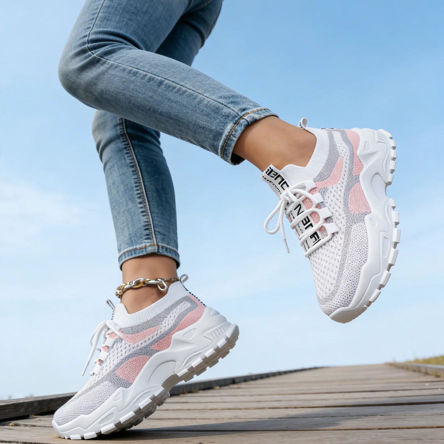 Chunky Sneakers Air Mesh Breathable Sports Shoe