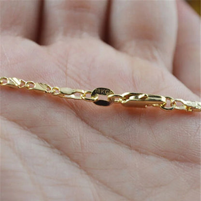 Exquisite Fashion 18K Gold Filled Necklace For Women Men Size 16-30 Inch