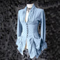 Gothic Shirt Medieval Stand Collar Ruffles Shirts