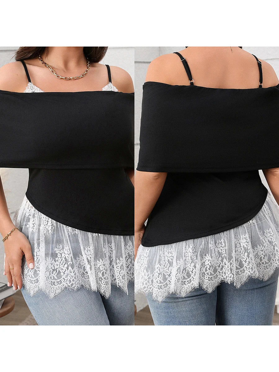 Women Plus Size T-Shirt V-Neck Short Sleeve Blouse Loose Fit Casual Top