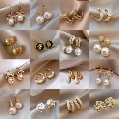 S925 Silver Pearl Stud Earrings for Women