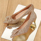 Womens High Heel Shoes Fad Elegant Crystal Pointed Toe Pumps