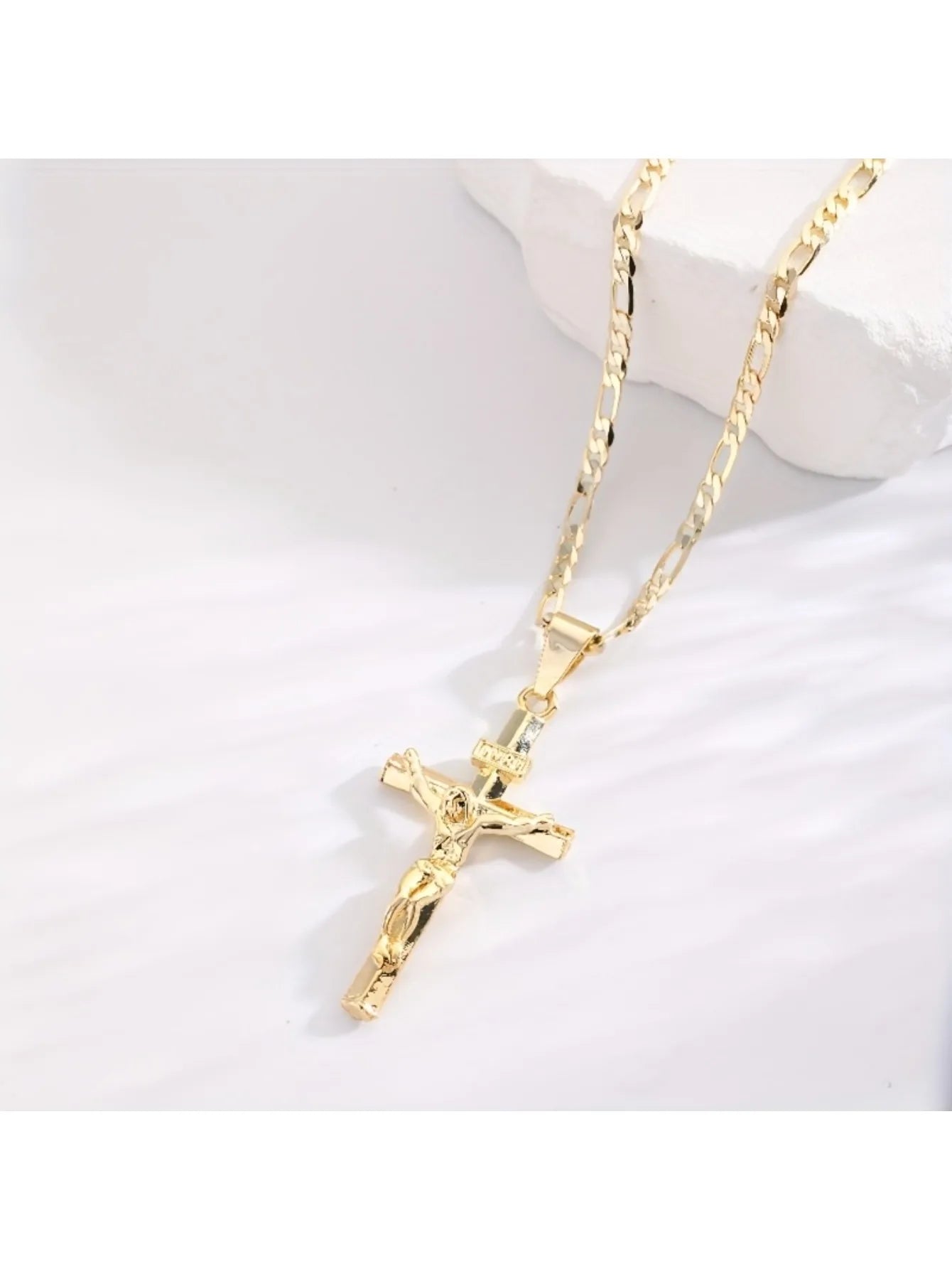 Cross Pendant Necklace Plated 14k Gold