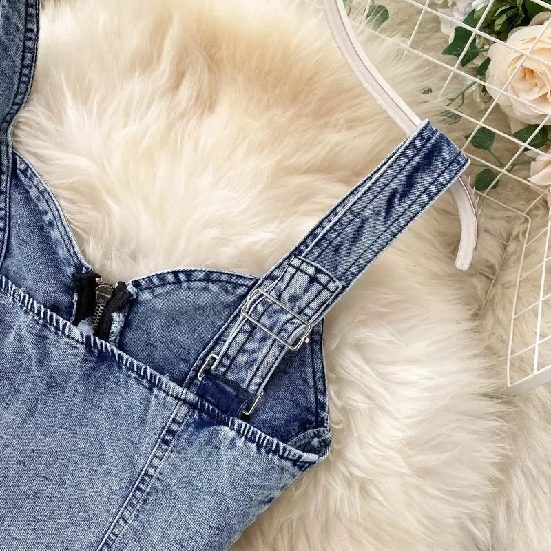 denim 2 piece outfits summer top and skirt