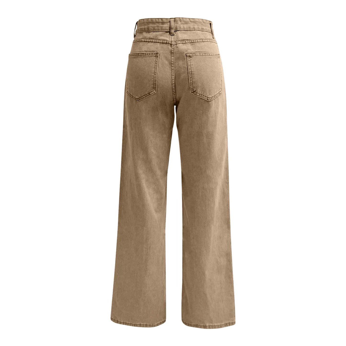 Ladies' High Waisted Straight Leg Pants Loose Casual