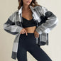 Fall Winter Classic Plaid Shirt for Women Plus Size Flannel Button Down Lapel Shirt