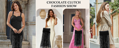 Evening Bag for Women Long Tassel Design Clutch Purses For Wedding Cocktail Prom