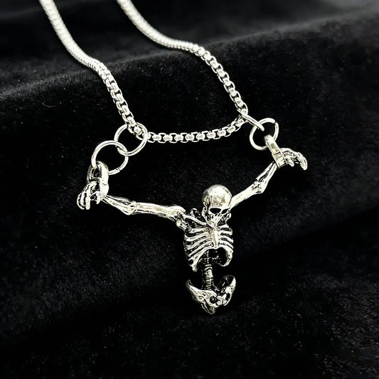 1Pc Punk Style Fashion Skull Necklace