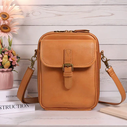 Leather Small Crossbody Cell Phone Bag & Adjustable Removable Strap