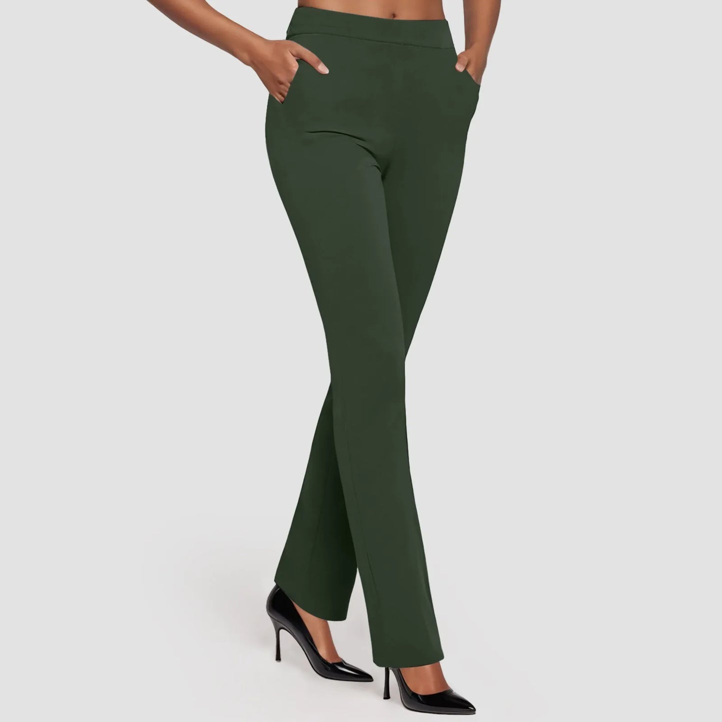 Women Business Casual Work Pants High Waist Stretch with Pockets