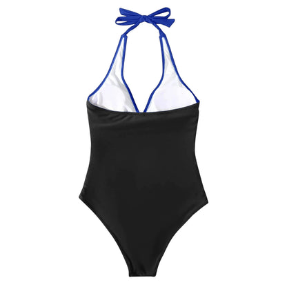 Tummy Control Swimsuit Cross Front Striped One Piece