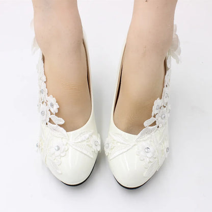 White Flower Pumps New Arrival Women's Shoes