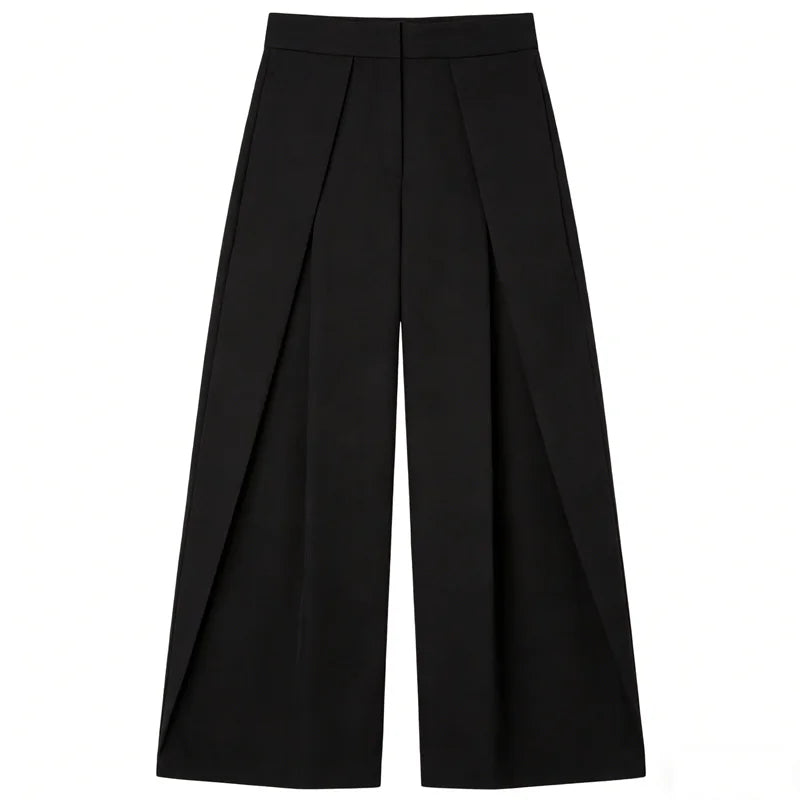 Striped Pleated Pants Baggy Wide Leg High Waist Pants