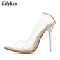 Eilyken Clear PVC Transparent Women's Stiletto High Heel Pointed Toes
