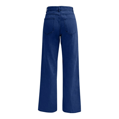 Ladies' High Waisted Straight Leg Pants Loose Casual