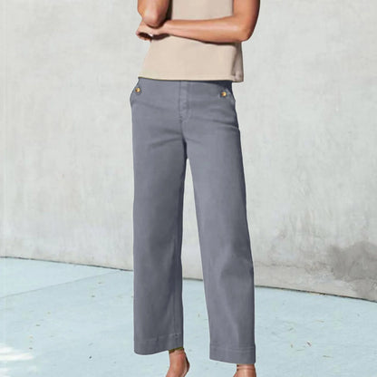 Summer Autumn Cotton Women's Pants Drawstring Elastic Waist Casual
