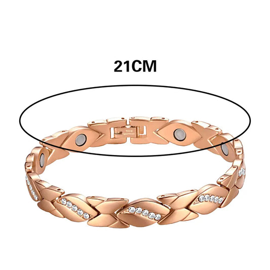 Leaves Magnetic Bracelet with 3500 Gauss Magnetic Therapy Bracelet Pure Copper for Women Men Jewelry Gift