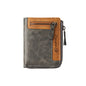 1pc Premium Retro Short Wallet Leather Zipper Durable Wallet