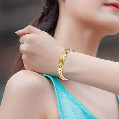Leaves Magnetic Bracelet with 3500 Gauss Magnetic Therapy Bracelet Pure Copper for Women Men Jewelry Gift