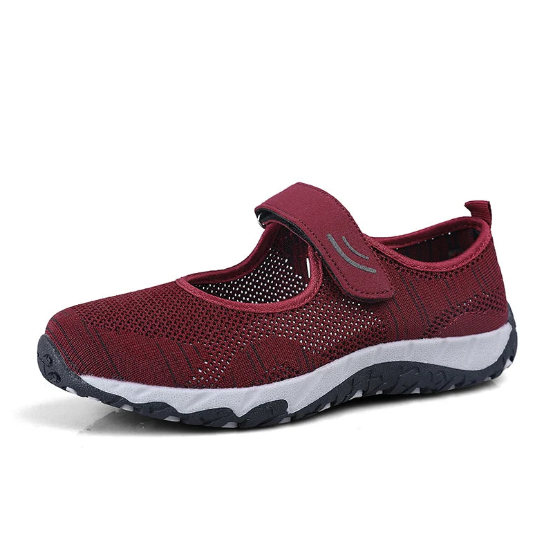 Summer Women Casual Flats Fabric Hoop & Loop Soft Comfy