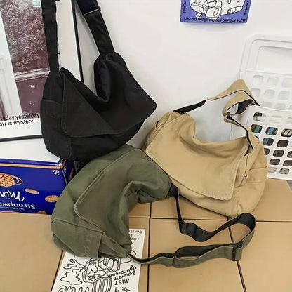 Messenger Bag, Vintage Canvas Teenager Shoulder Tote