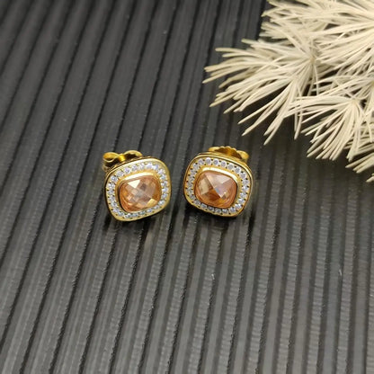 2025 New High-Quality Square Diamond Necklace and Earrings Set