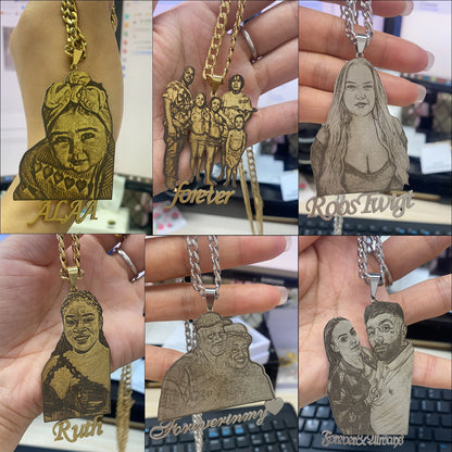 Custom Photo Engraved Necklace Personalized