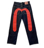 Printed Straight Denim Trousers