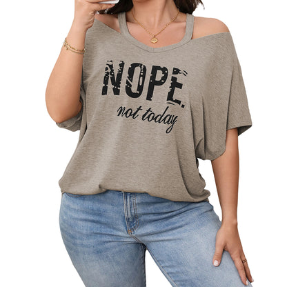 Women s T-shirt Off-Shoulder Short Sleeve Casual Daily Wear