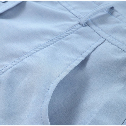 Lapel Color Blocked Shirt Waist Cinching Irregular Hem Short Skirt Set Woman Loose Long Plaid Shirt Patchwork Women Denim Suits
