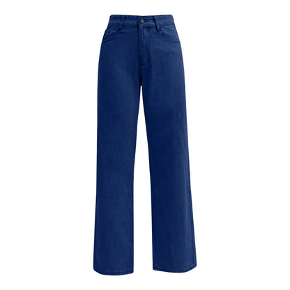 Ladies' High Waisted Straight Leg Pants Loose Casual