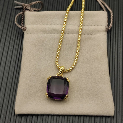 Fashionable and Simple Gold Crystal Marbella Necklace
