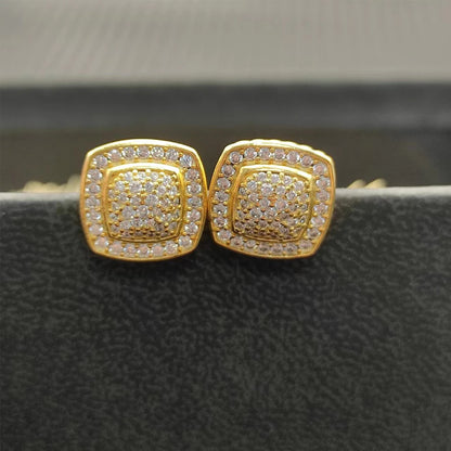 2025 New High-Quality Square Diamond Necklace and Earrings Set