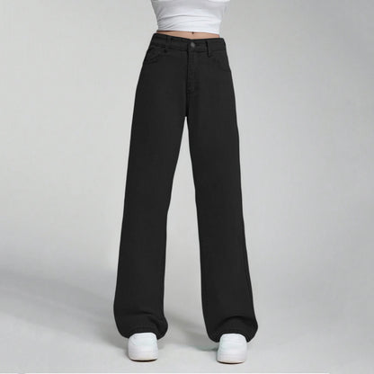 Ladies' High Waisted Straight Leg Pants Loose Casual