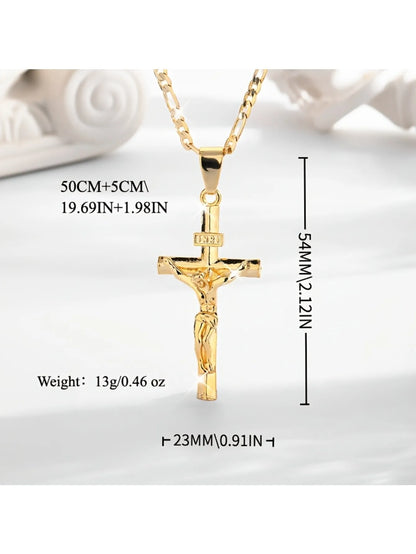 Cross Pendant Necklace Plated 14k Gold