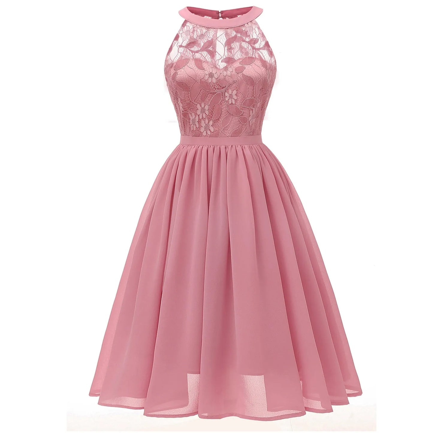 Women's Evening Dress Sexy Lace Chiffon Evening Gowns Ladies Sleeveless Robe Elegant Solid Cocktail Party Dresses Vestidos