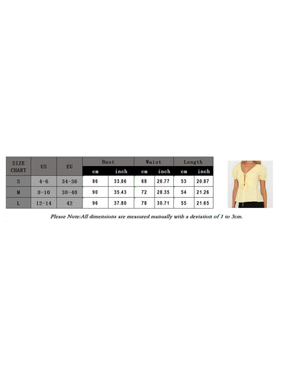 Women s Plaid Print Tie-Front Blouse with Short Sleeves and V-Neckline
