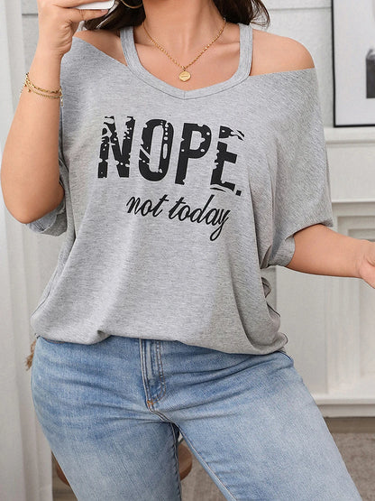 Women s T-shirt Off-Shoulder Short Sleeve Casual Daily Wear